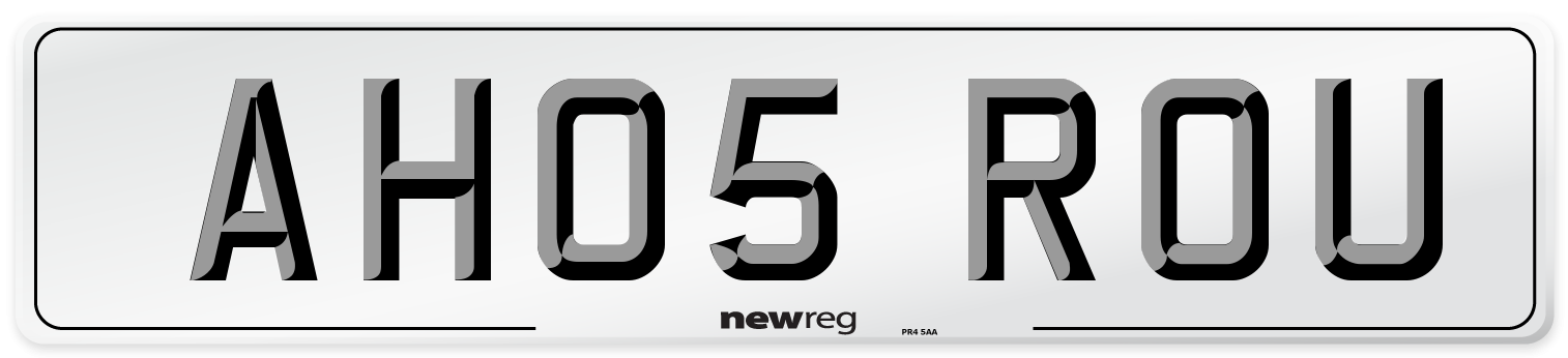 AH05 ROU Number Plate from New Reg